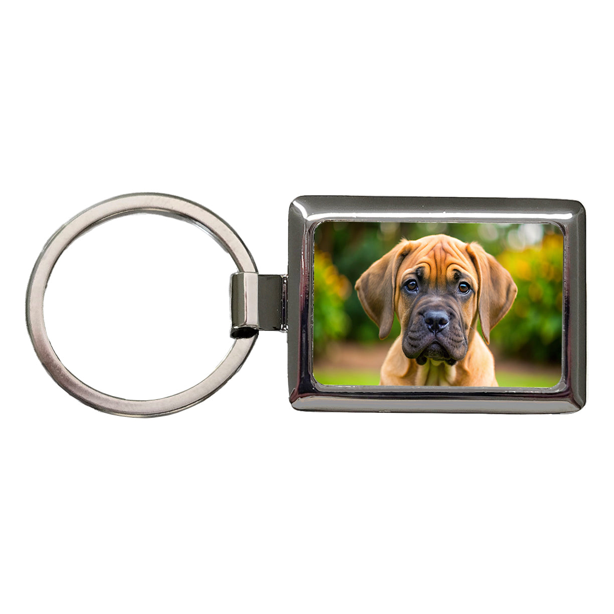 Boerboel Dog Puppy Photo Rectangle Metal Keychain