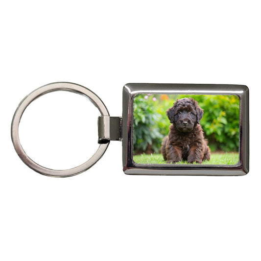 Bouviers Des Flandres Dog Puppy Photo Rectangle Metal Keychain