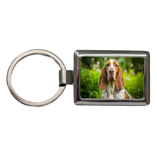 Bracco Italiano Dog Photo Rectangle Metal Keychain