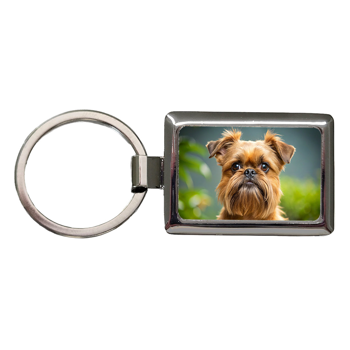Brussels Griffon Dog Photo Rectangle Metal Keychain