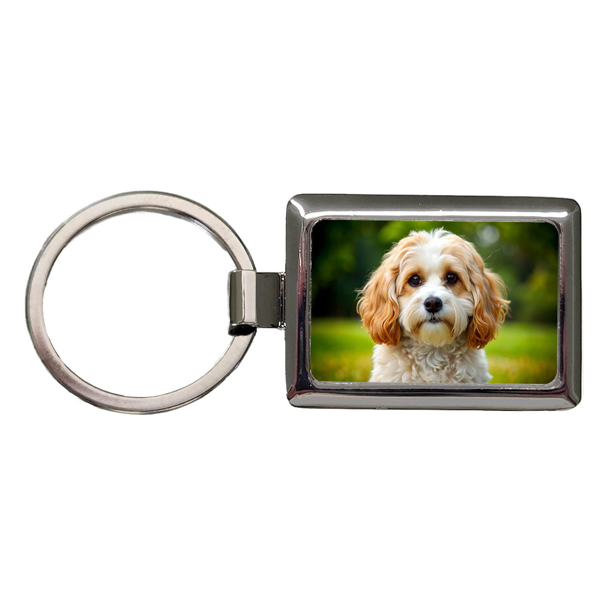 Cavachon Dog Photo Rectangle Metal Keychain