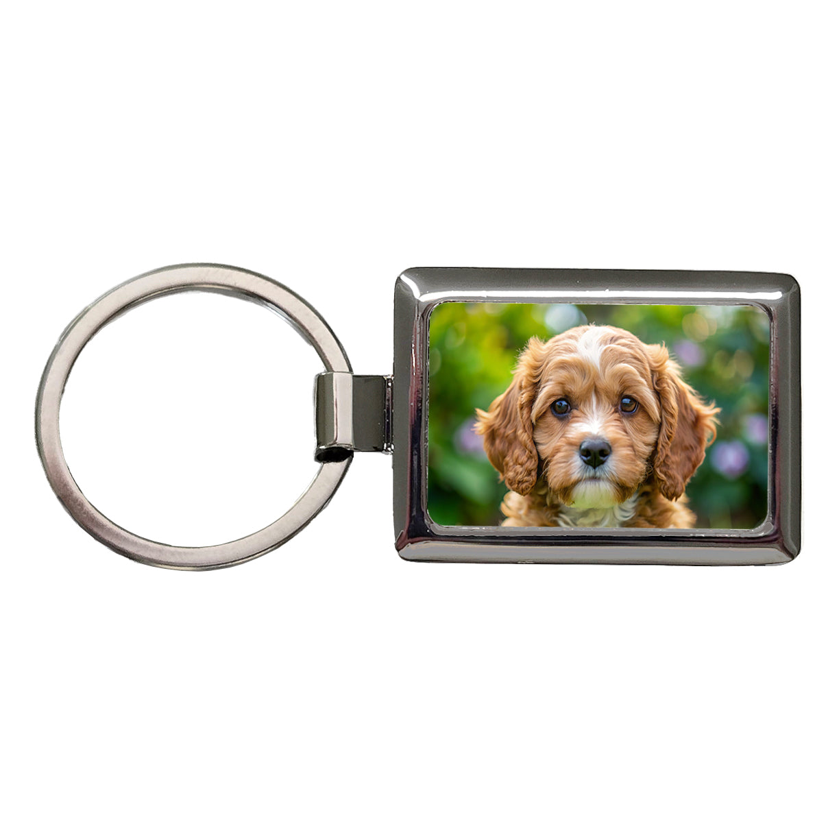 Cavapoo Dog Puppy Photo Rectangle Metal Keychain