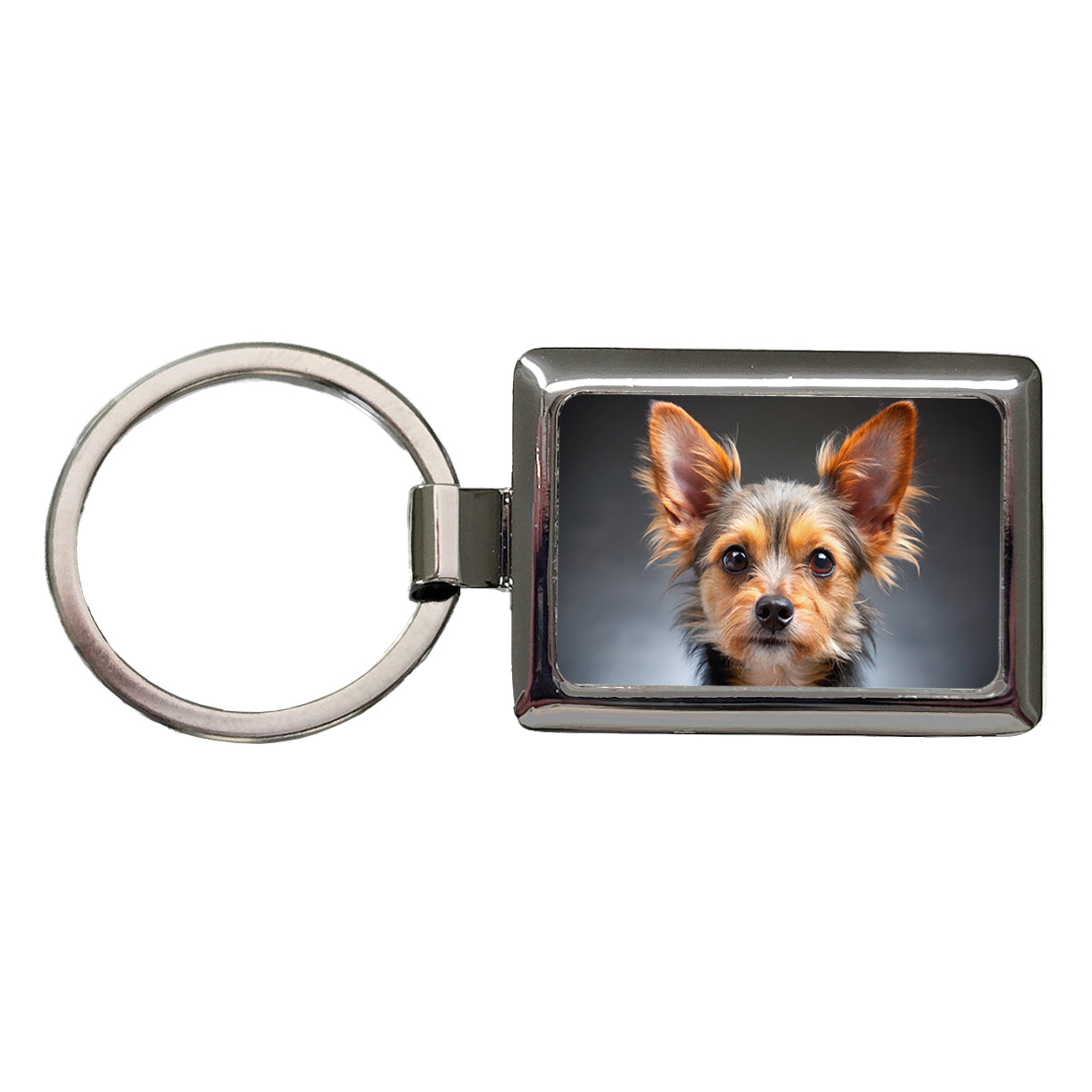 Chorkie Dog Photo Rectangle Metal Keychain