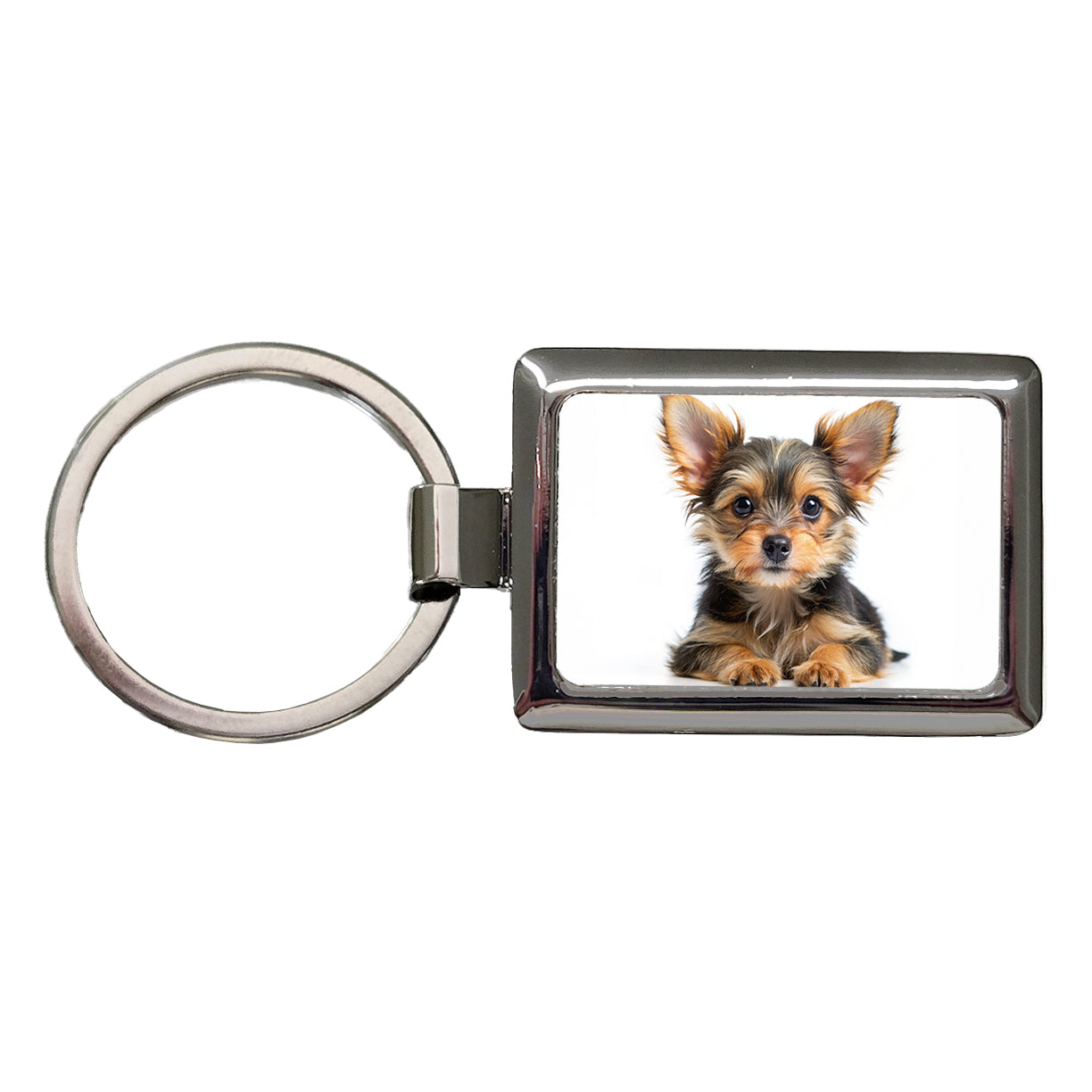 Chorkie Dog Puppy Photo Rectangle Metal Keychain