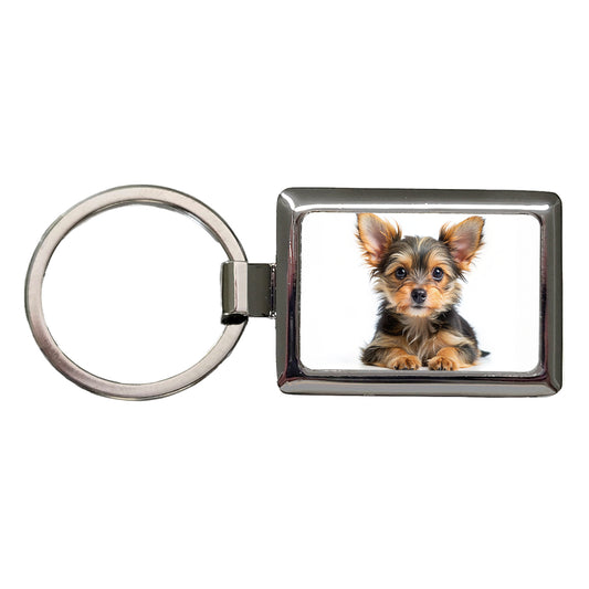 Chorkie Dog Puppy Photo Rectangle Metal Keychain