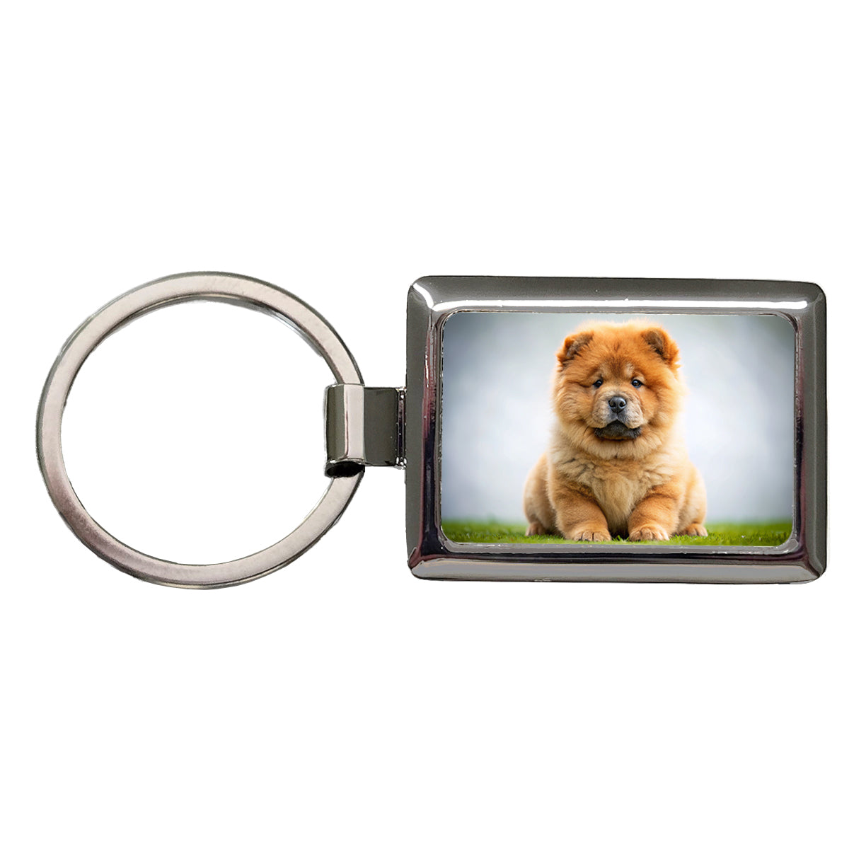 Chow Chow Dog Puppy Photo Rectangle Metal Keychain
