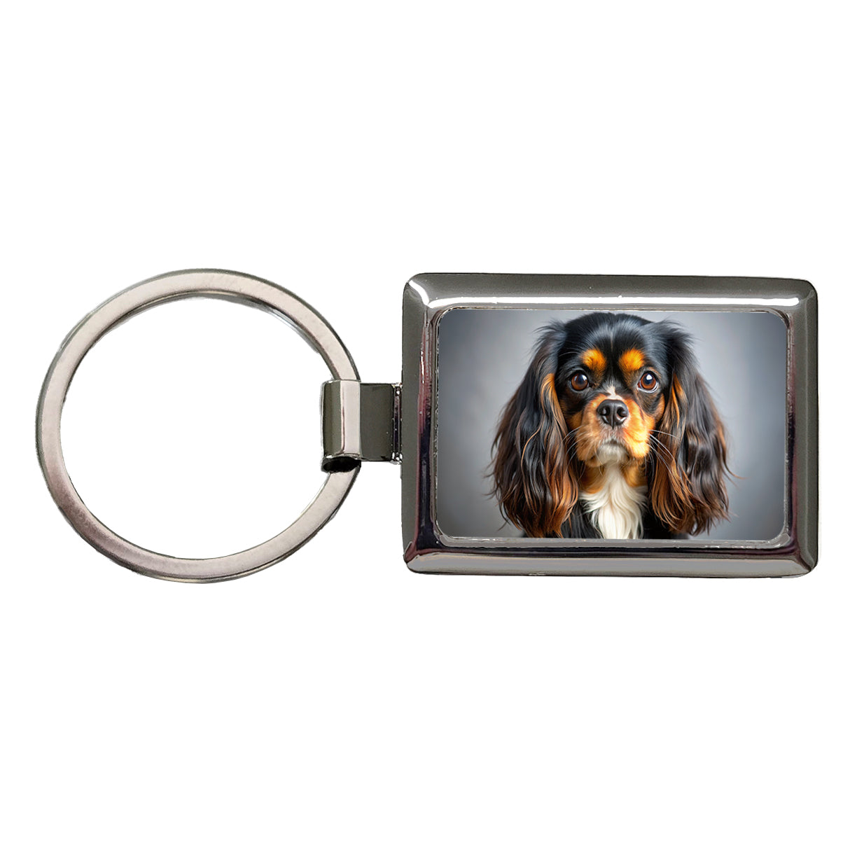 English Toy Spaniel Dog Photo Rectangle Metal Keychain