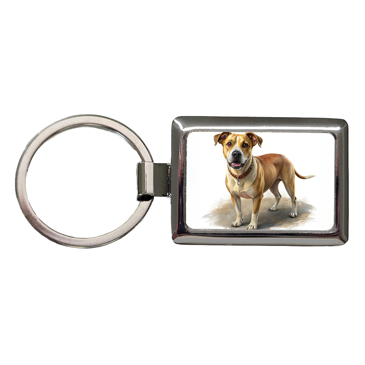 Labrabull Dog Illustration Rectangle Metal Keychain