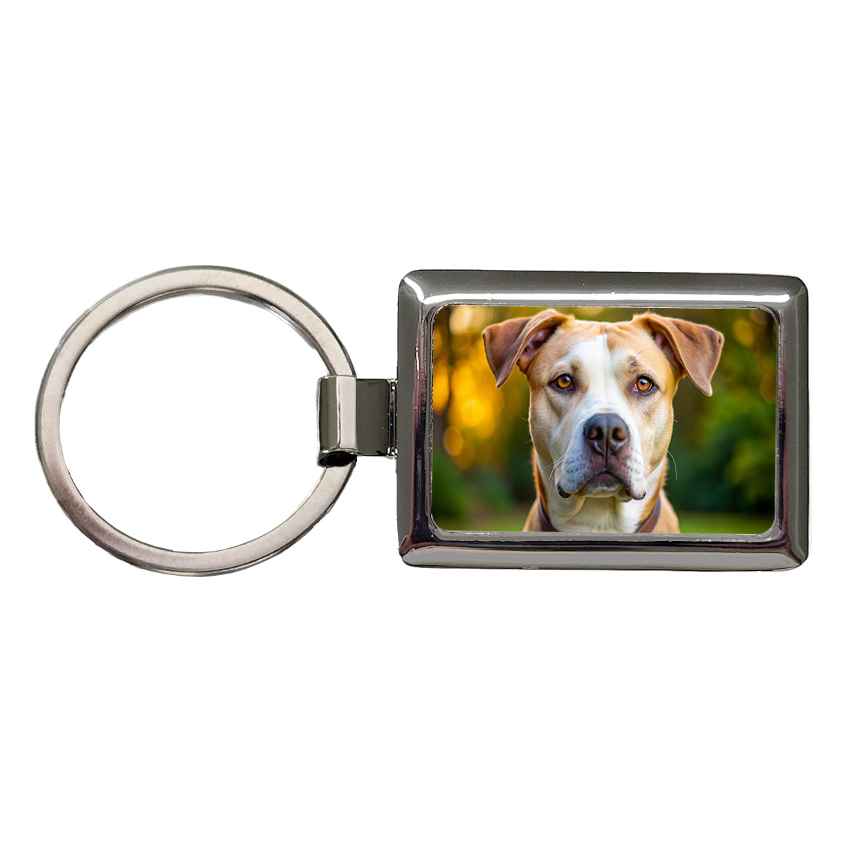 Labrabull Dog Photo Rectangle Metal Keychain