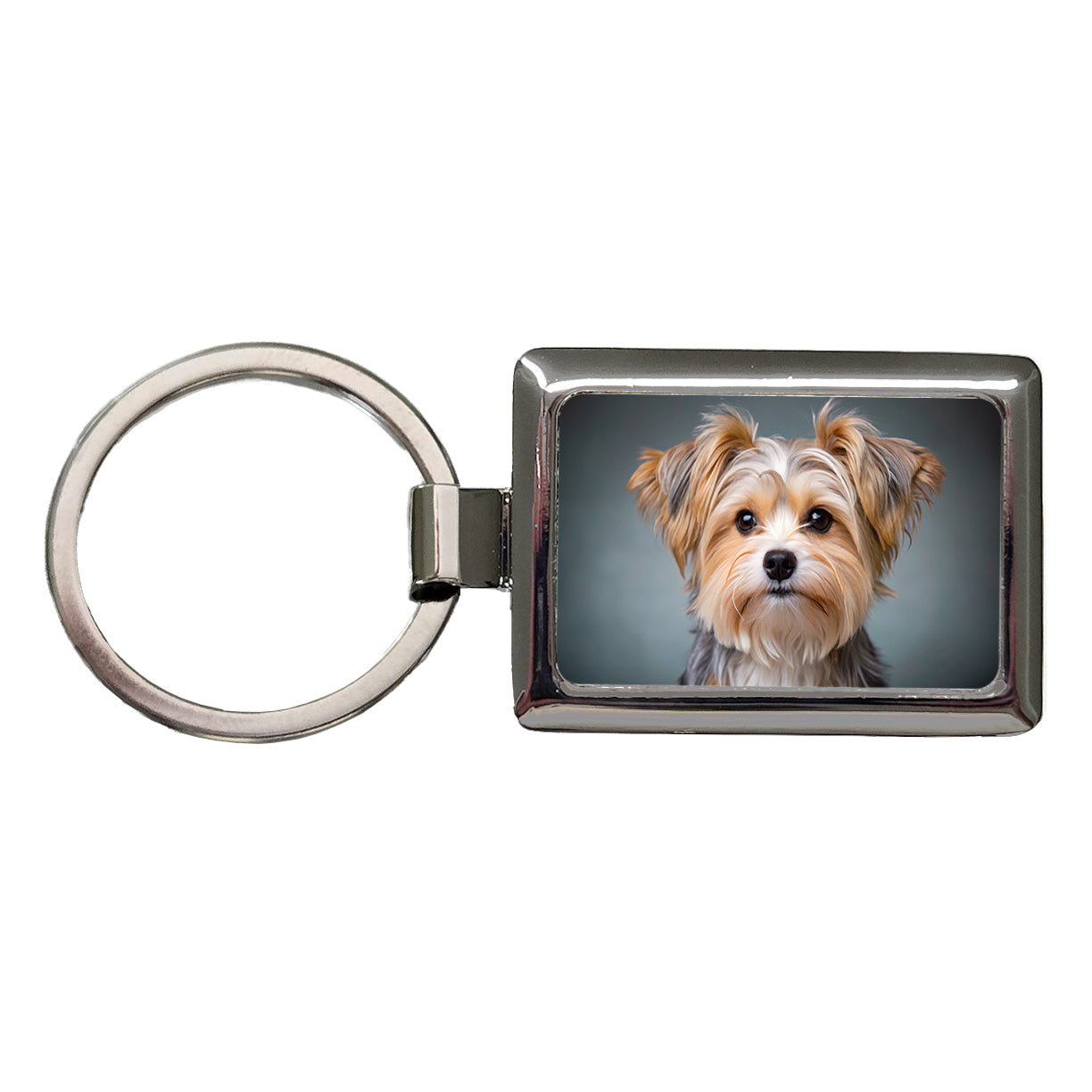Morkie Dog Photo Rectangle Metal Keychain