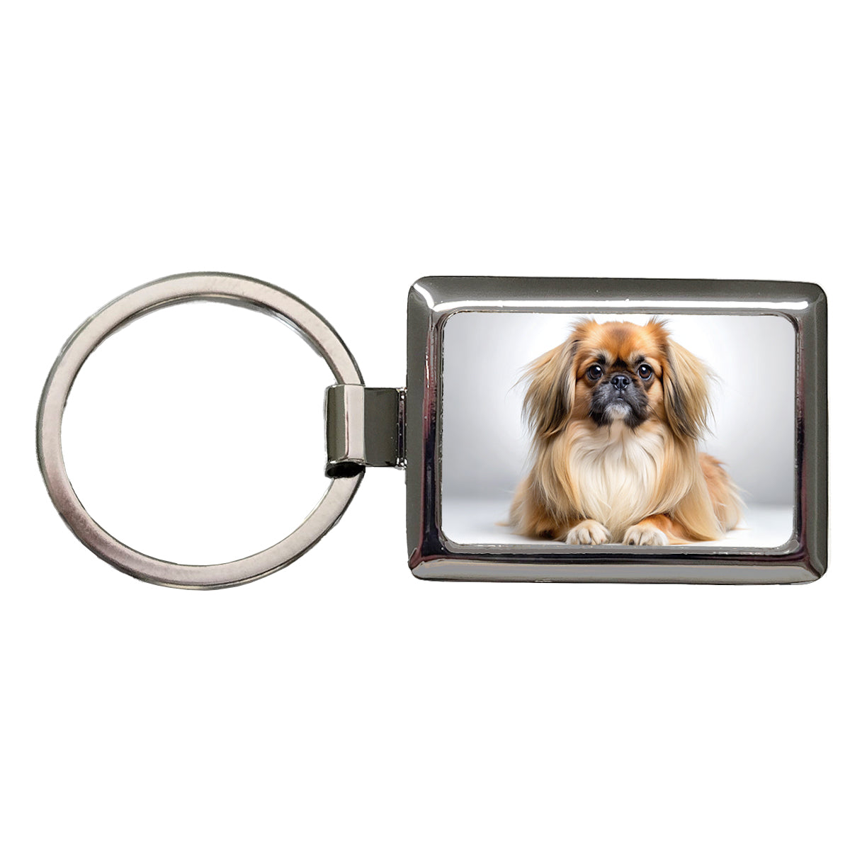 Pekingese Dog Photo Rectangle Metal Keychain