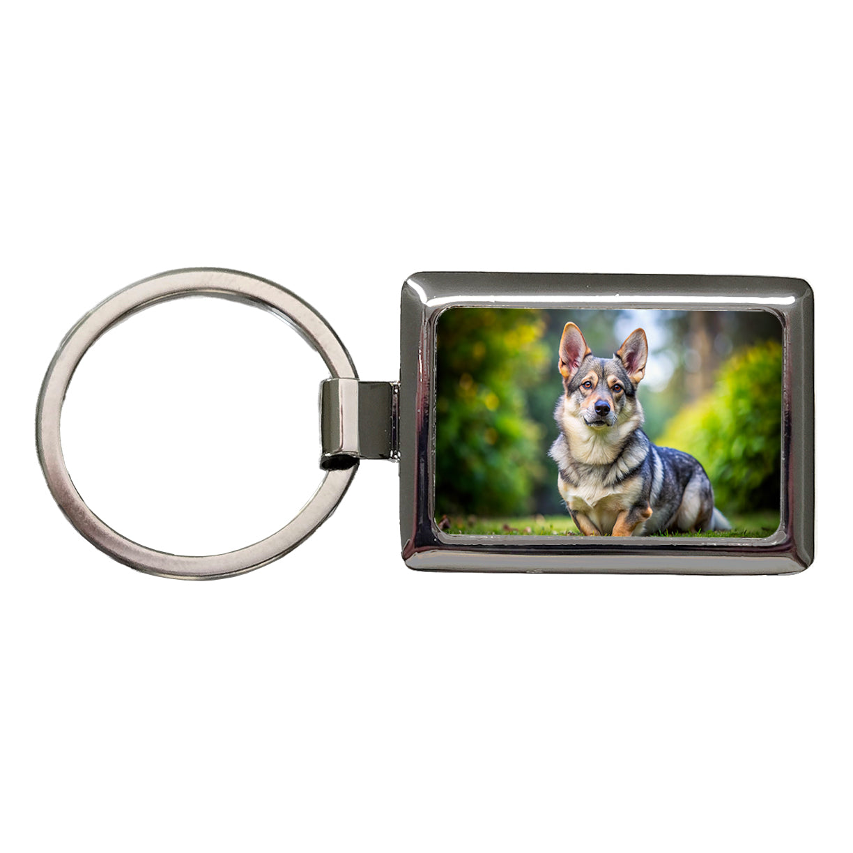 Swedish Vallhund Dog Photo Rectangle Metal Keychain