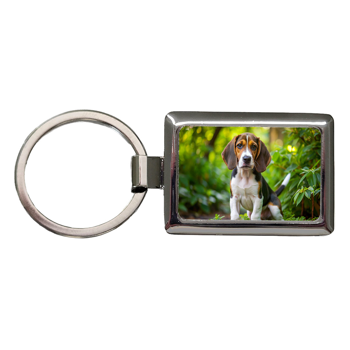 Treeing Walker Coonhound Dog Puppy Photo Rectangle Metal Keychain