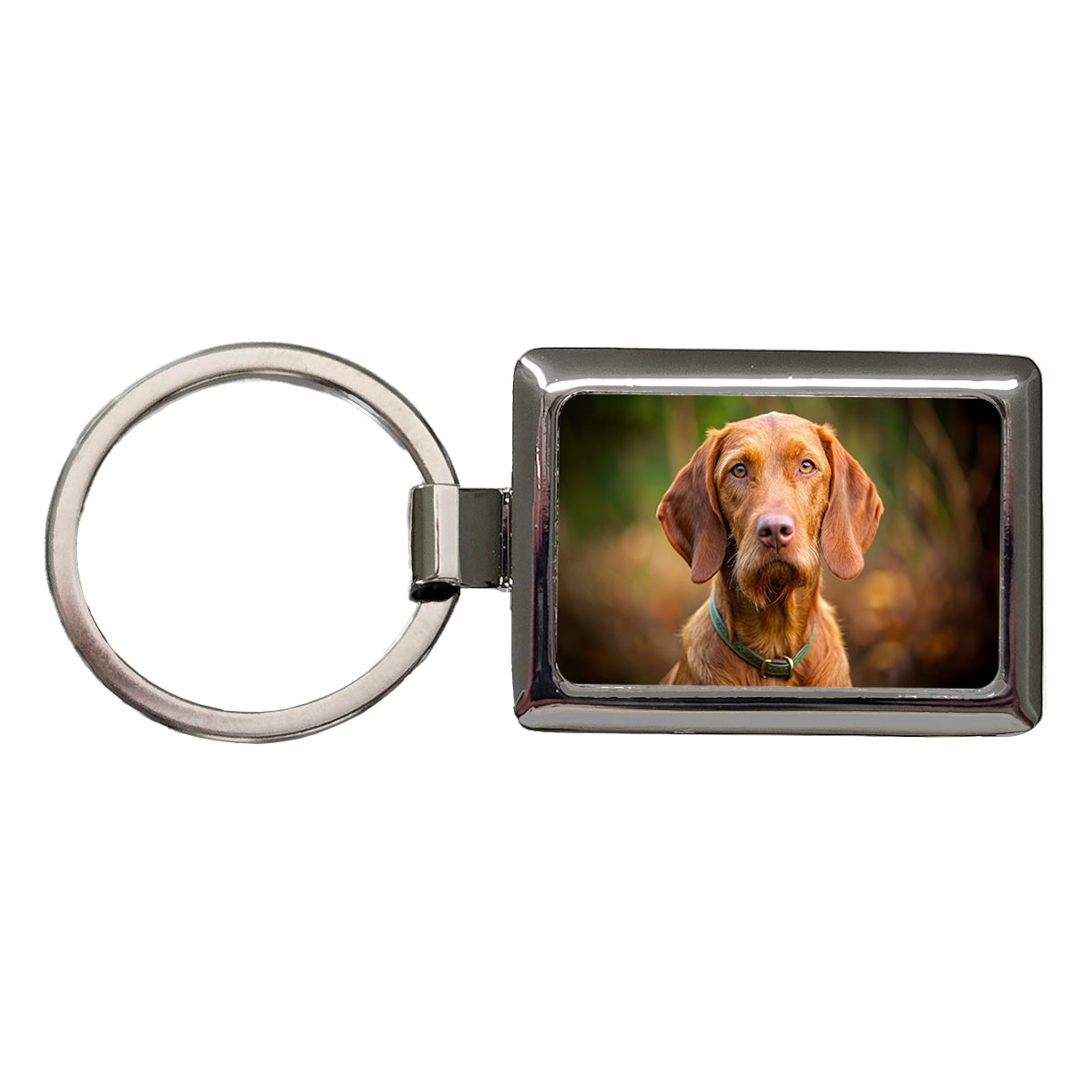 Wirehaired Vizsla Dog Photo Rectangle Metal Keychain