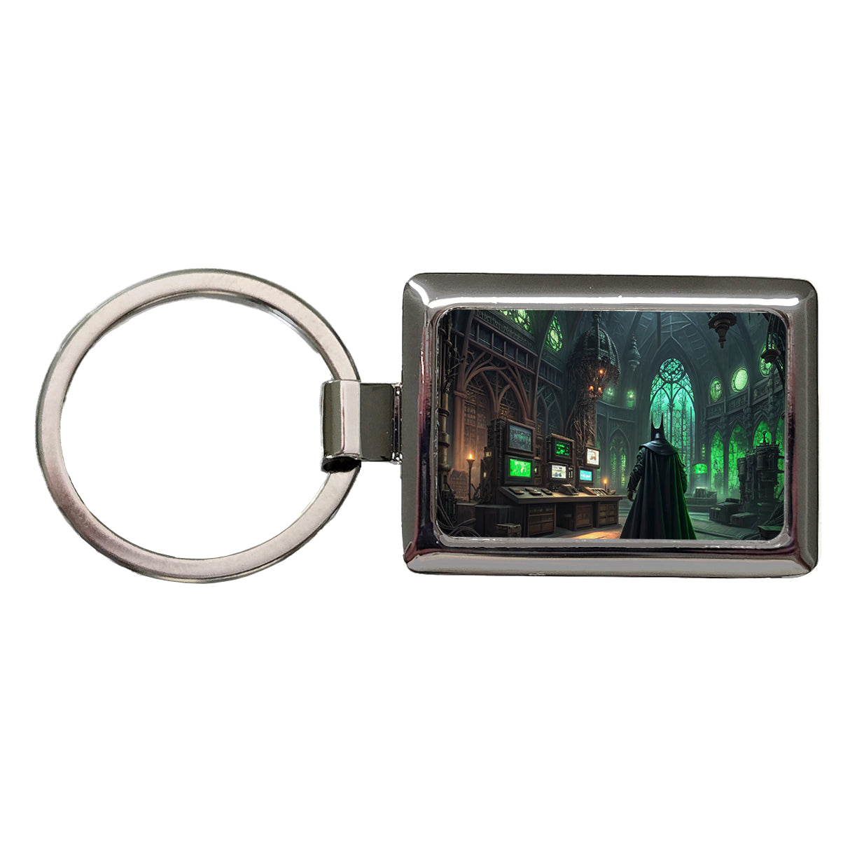 Evil Supervillain Lair Rectangle Metal Keychain