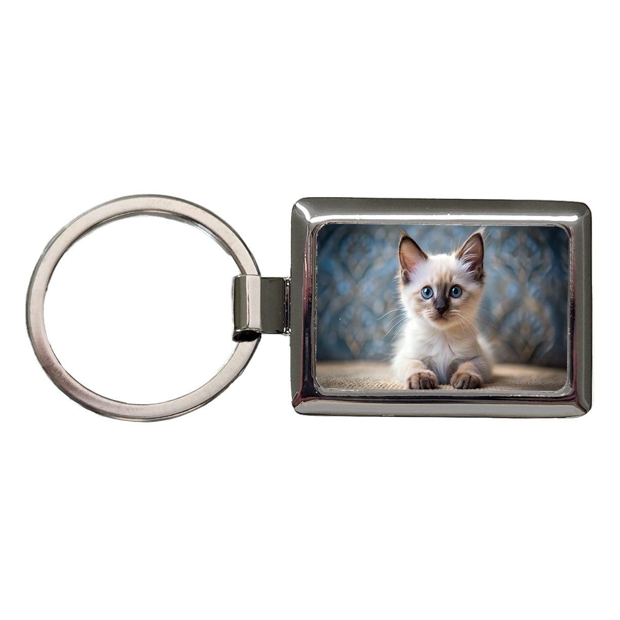 Balinese Cat Kitten Photo Rectangle Metal Keychain
