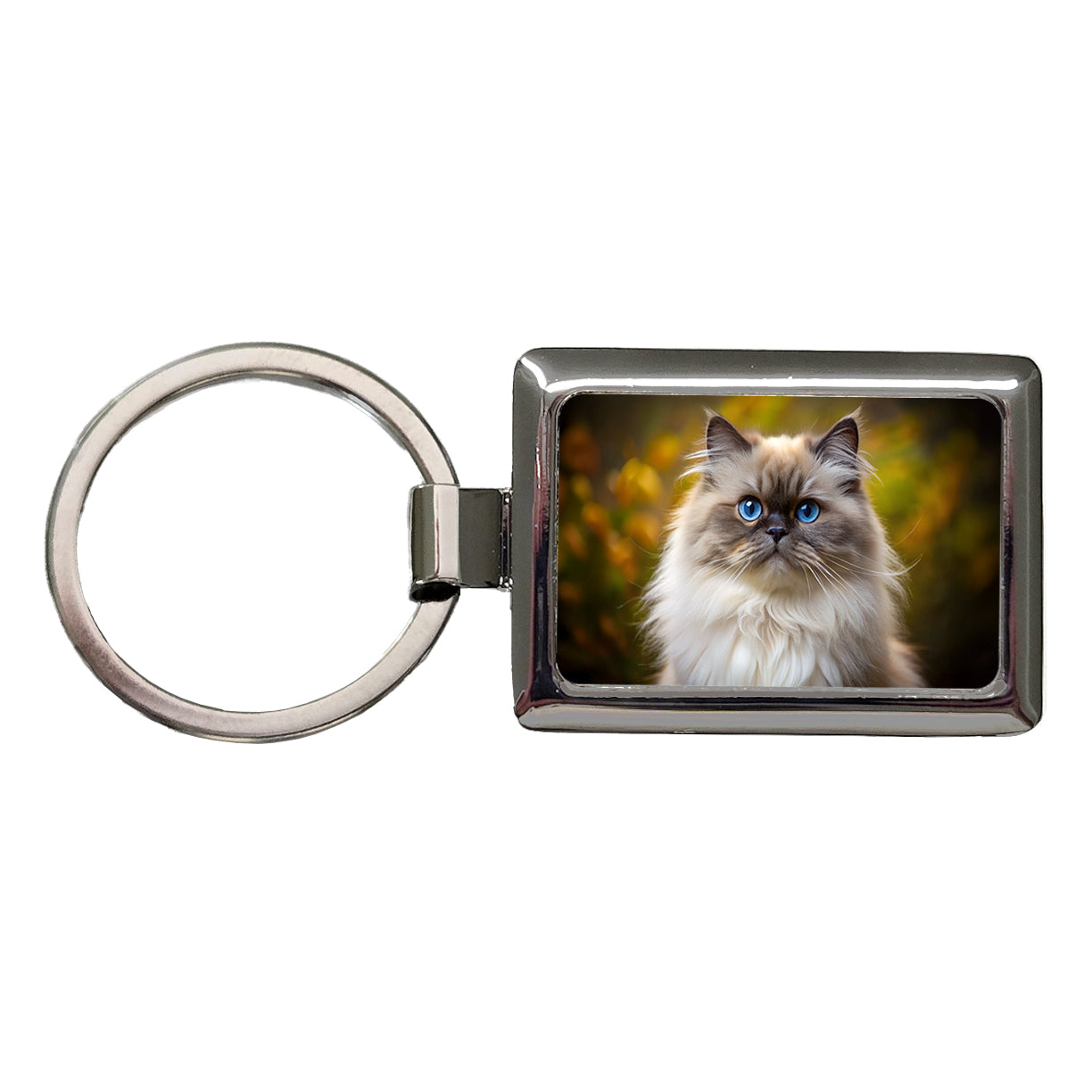 Himalayan Cat Photo Rectangle Metal Keychain