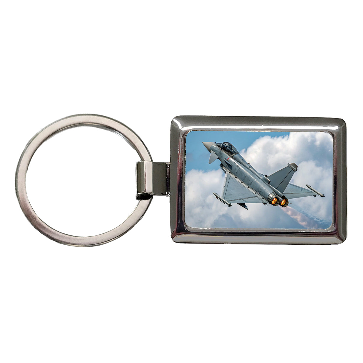Eurofighter Typhoon Fighter Jet Plane Rectangle Metal Keychain