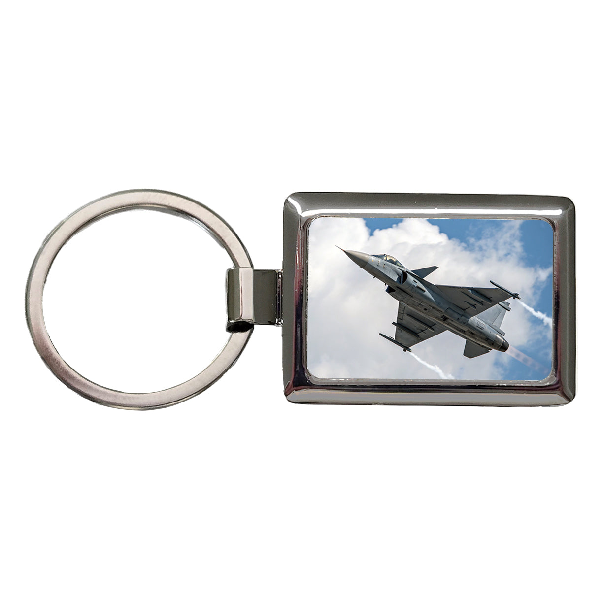 JAS 39 Gripen Multirole Fighter Jet Plane Rectangle Metal Keychain