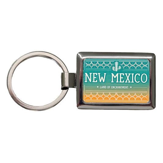 New Mexico NM Land of Enchantment State Travel Vacation Stamp Rectangle Metal Keychain