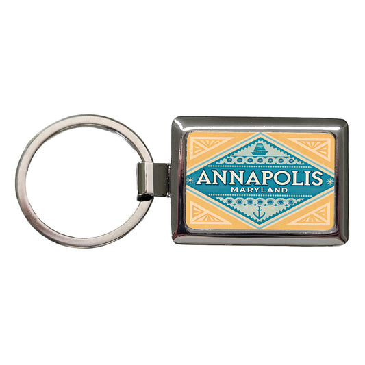 Annapolis MD Maryland Travel Vacation Stamp Rectangle Metal Keychain