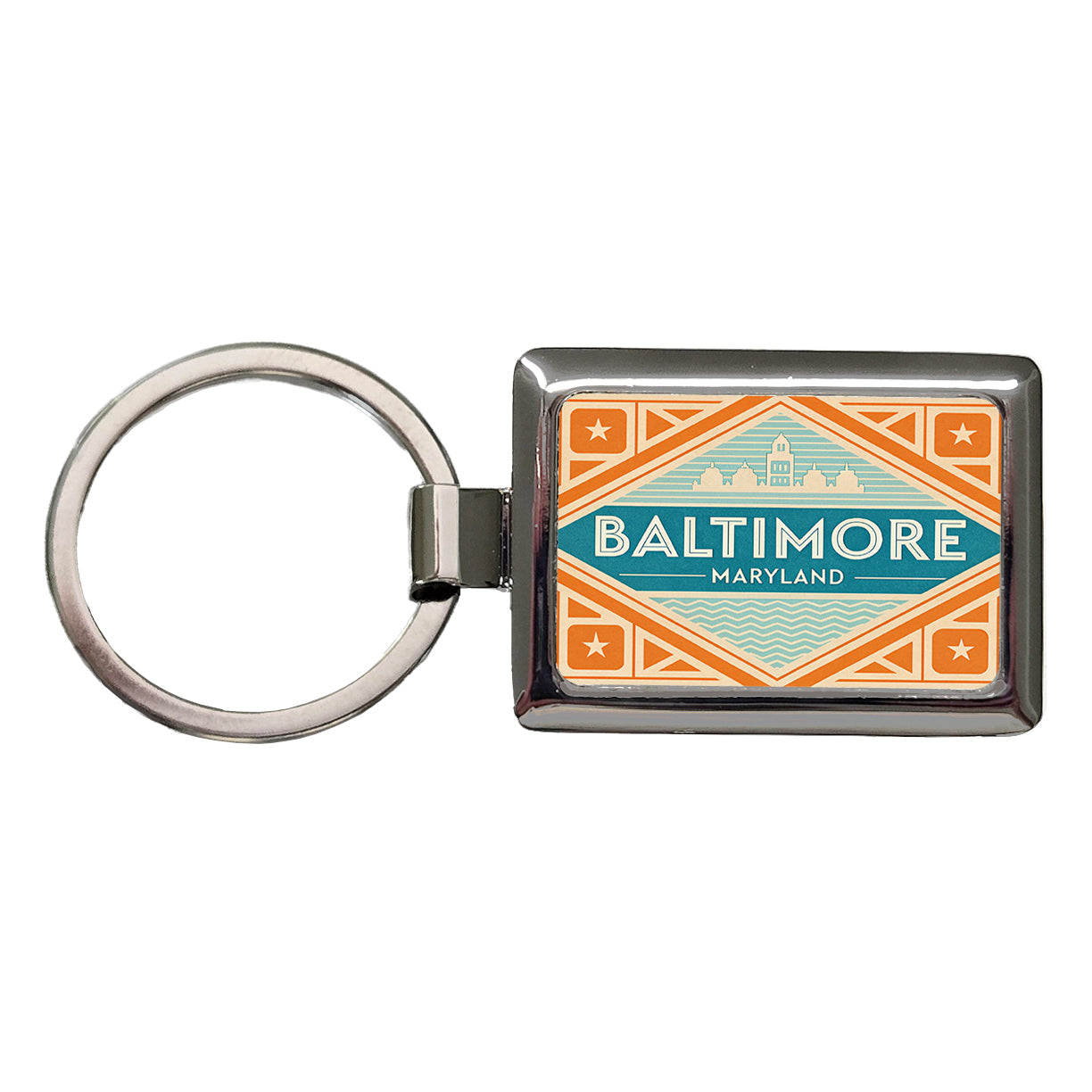 Baltimore MD Maryland Travel Vacation Stamp Rectangle Metal Keychain