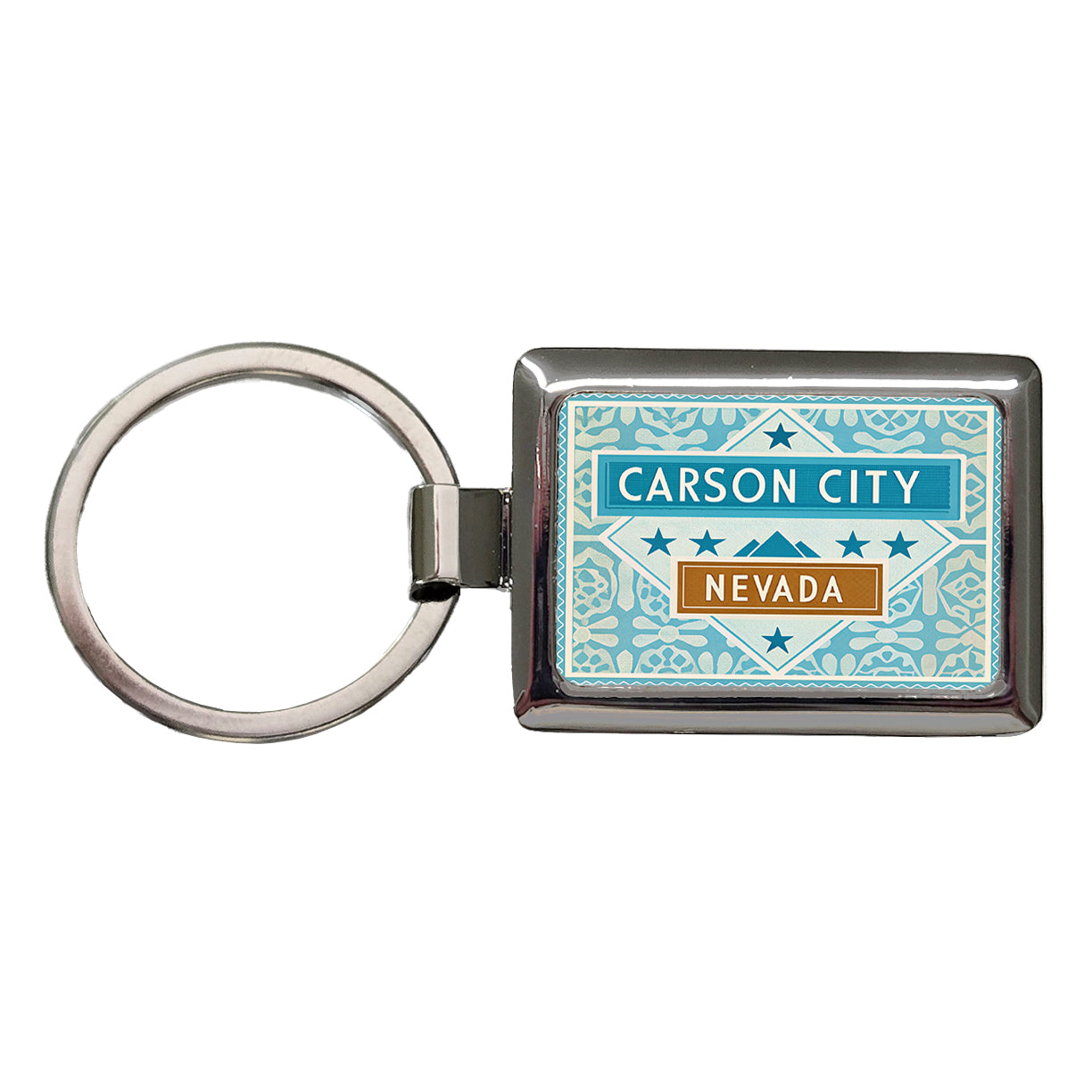 Carson City NV Nevada Travel Vacation Stamp Rectangle Metal Keychain