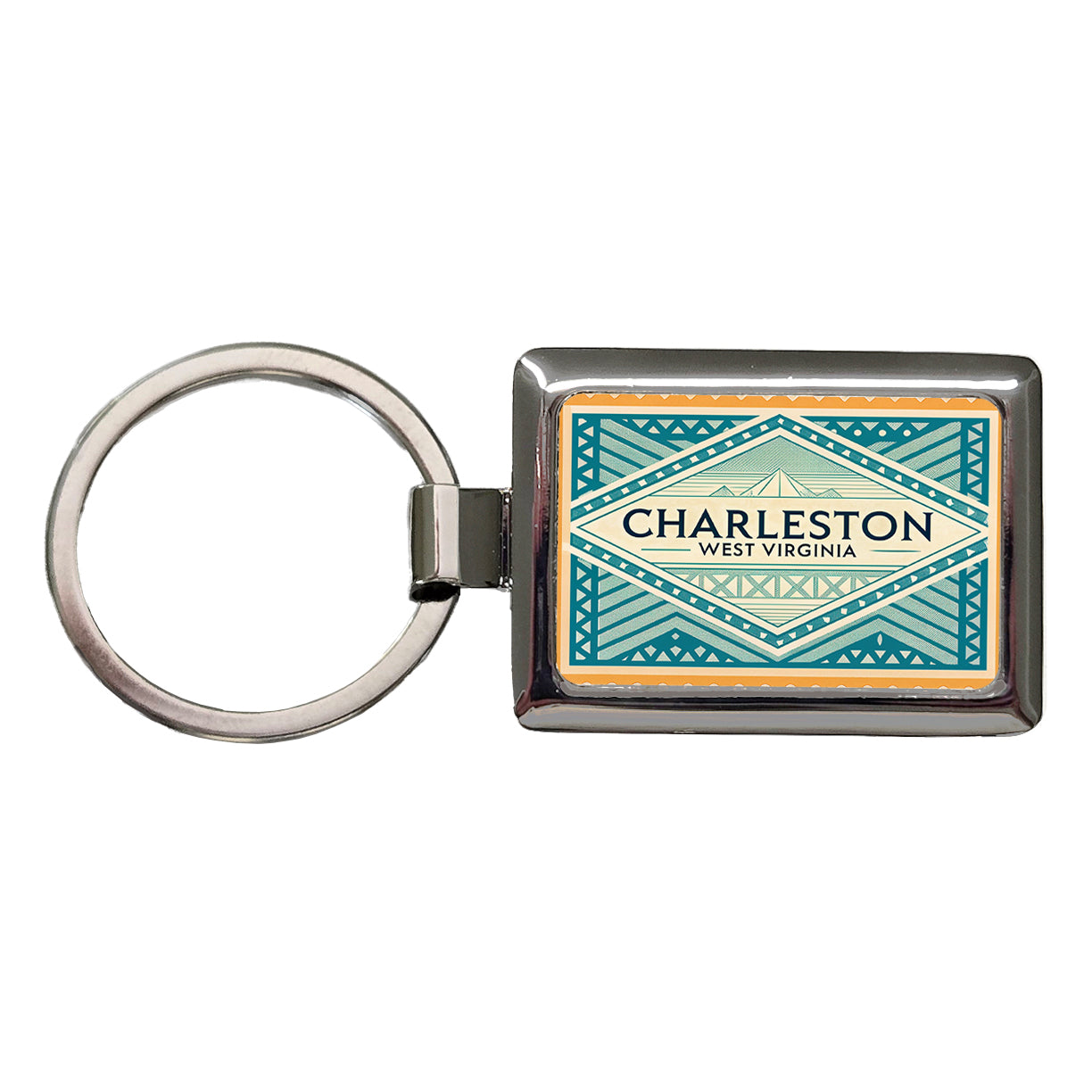 Charleston WV West Virginia Travel Vacation Stamp Rectangle Metal Keychain