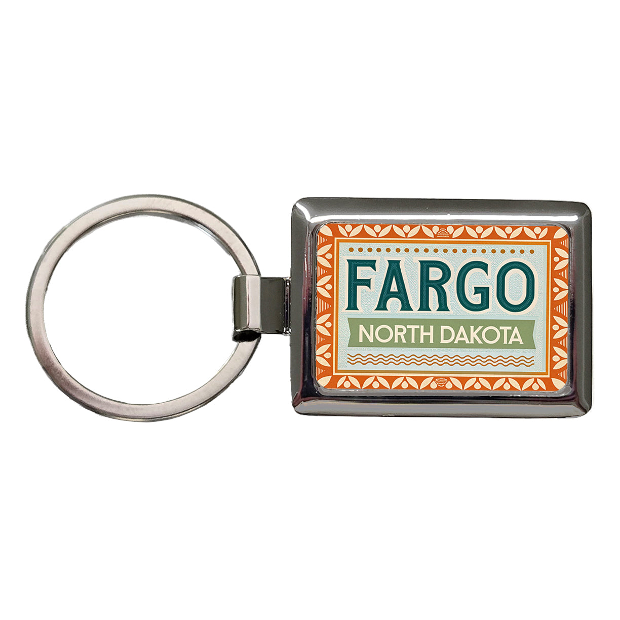 Fargo ND North Dakota Travel Vacation Stamp Rectangle Metal Keychain