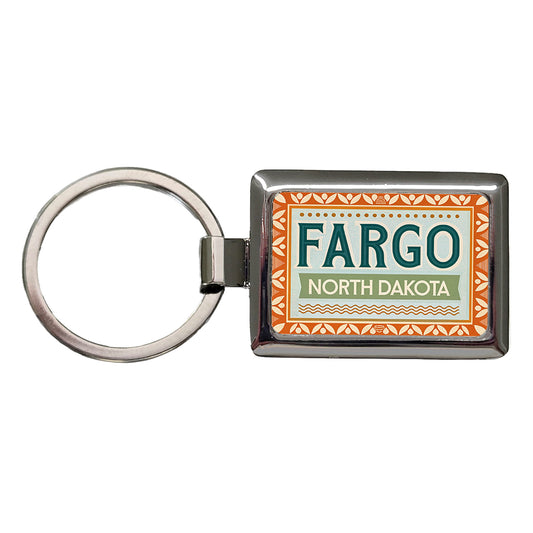 Fargo ND North Dakota Travel Vacation Stamp Rectangle Metal Keychain