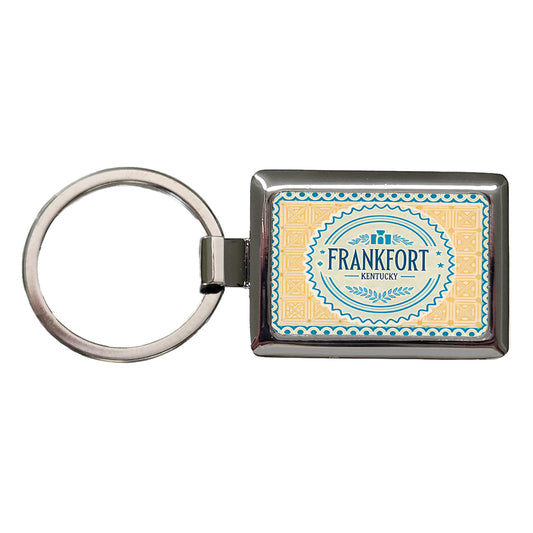 Frankfort KY Kentucky Travel Vacation Stamp Rectangle Metal Keychain