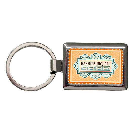 Harrisburg PA Pennsylvania Travel Vacation Stamp Rectangle Metal Keychain