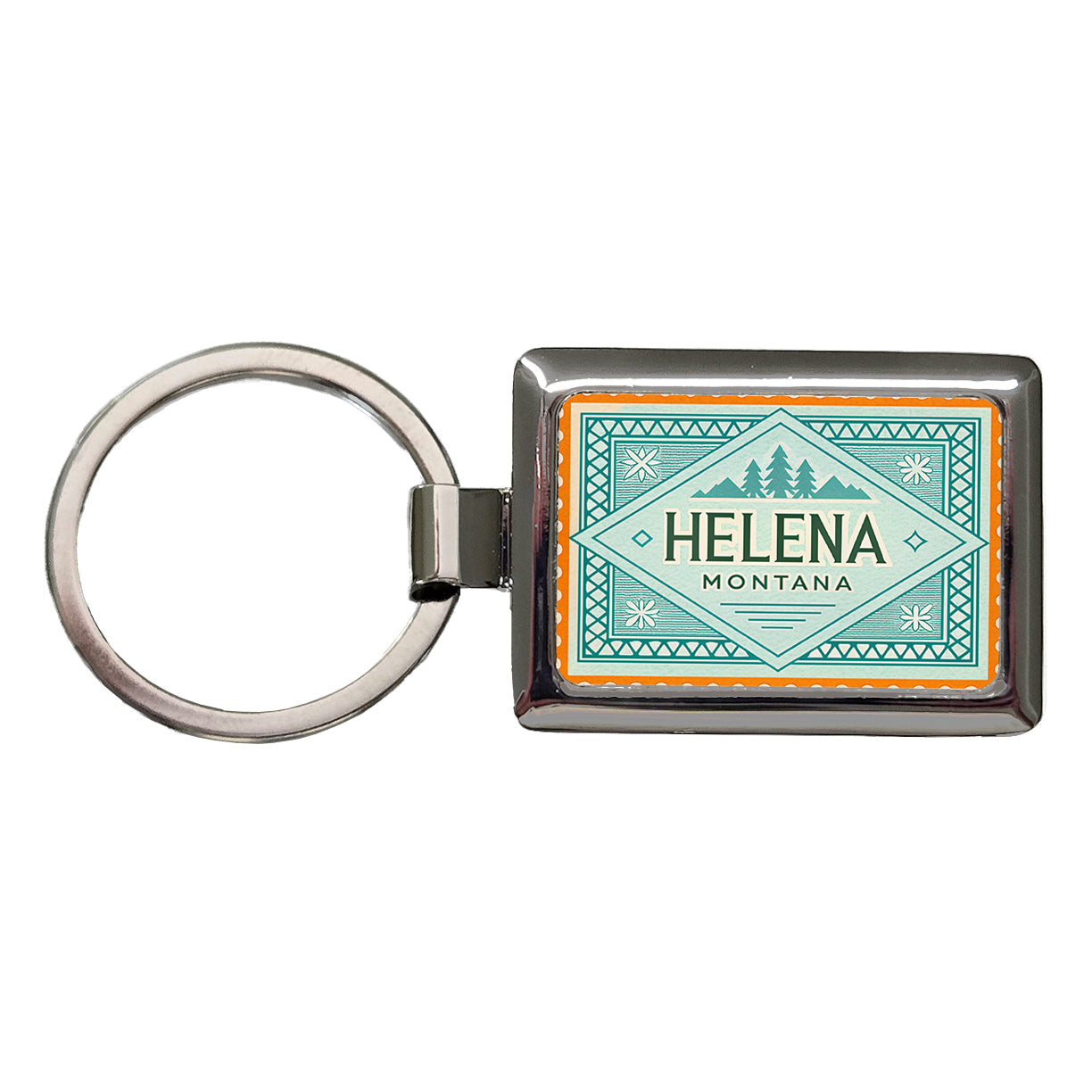Helena MT Montana Travel Vacation Stamp Rectangle Metal Keychain