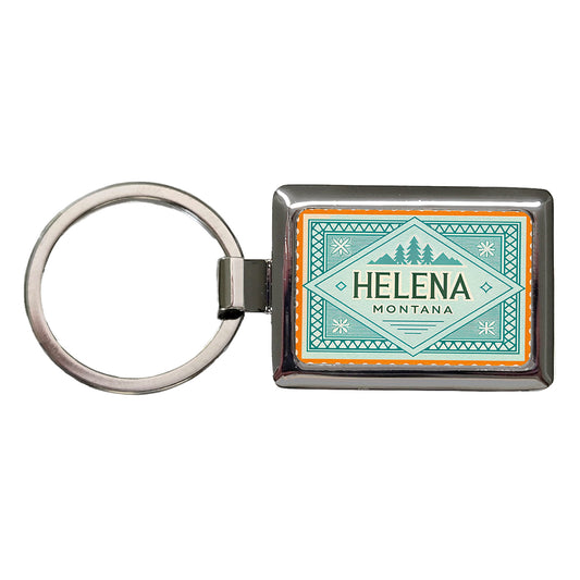 Helena MT Montana Travel Vacation Stamp Rectangle Metal Keychain