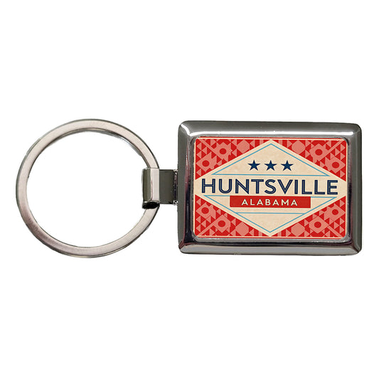 Huntsville AL Alabama Travel Vacation Stamp Rectangle Metal Keychain