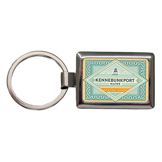 Kennebunkport ME Maine Travel Vacation Stamp Rectangle Metal Keychain