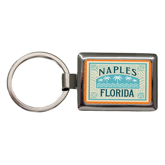 Naples FL Florida Travel Vacation Stamp Rectangle Metal Keychain
