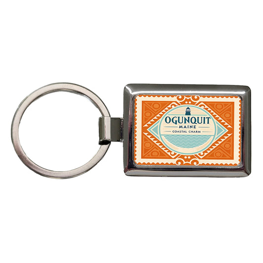 Ogunquit ME Maine Travel Vacation Stamp Rectangle Metal Keychain
