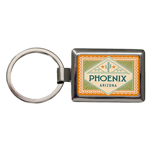 Phoenix AZ Arizona Travel Vacation Stamp Rectangle Metal Keychain
