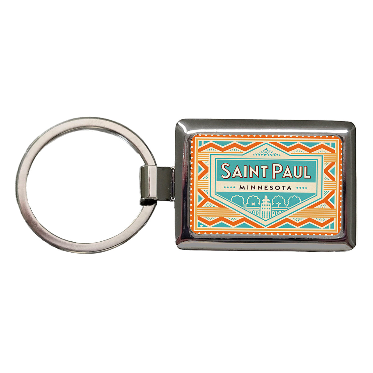 Saint Paul MN Minnesota Travel Vacation Stamp Rectangle Metal Keychain