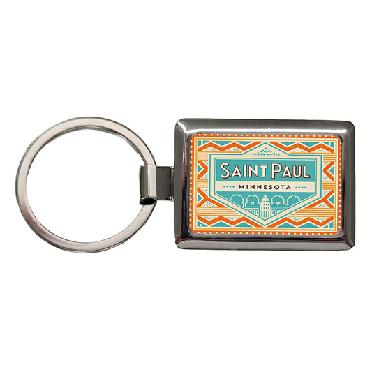 Saint Paul MN Minnesota Travel Vacation Stamp Rectangle Metal Keychain