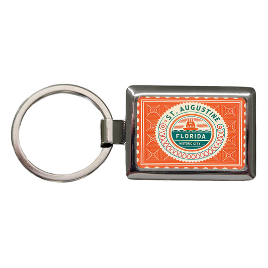 St. Augustine FL Florida Travel Vacation Stamp Rectangle Metal Keychain