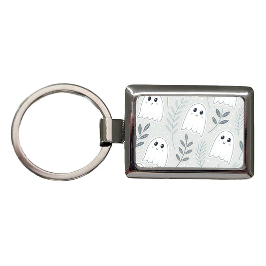 Adorable Ghosts Halloween Rectangle Metal Keychain
