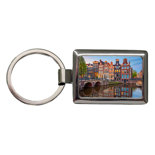 Amsterdam Netherlands Photo Rectangle Metal Keychain