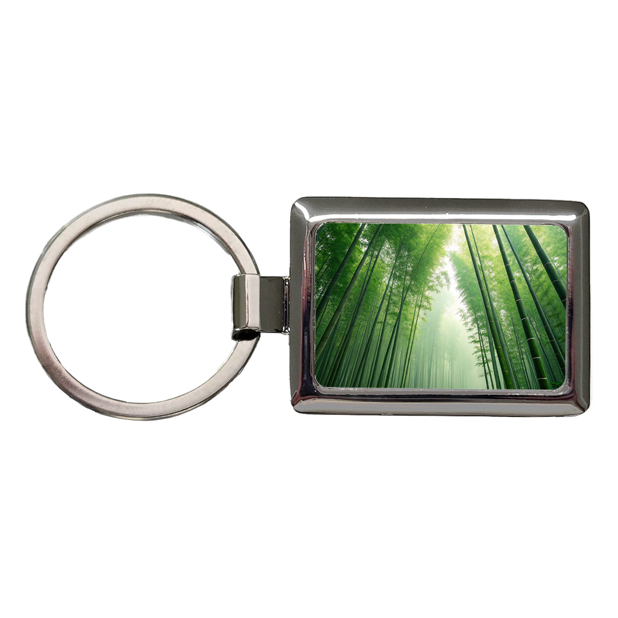Bamboo Grove Forest Beautiful Rectangle Metal Keychain