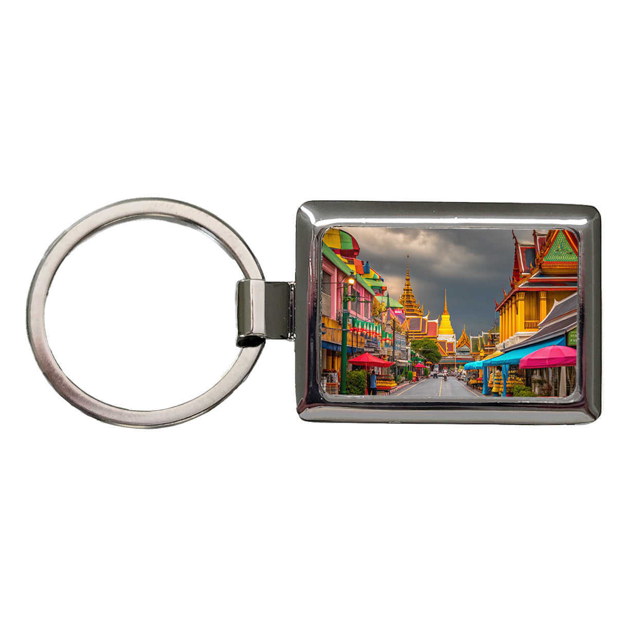 Bangkok Thailand Street Rectangle Metal Keychain
