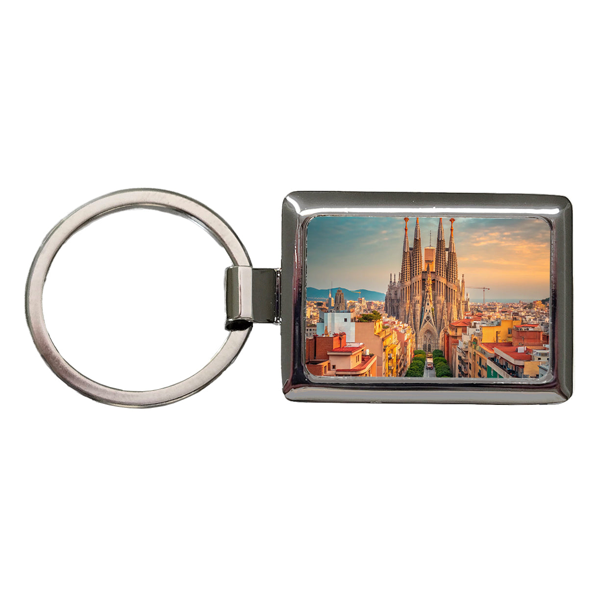 Barcelona Spain Beautiful Rectangle Metal Keychain