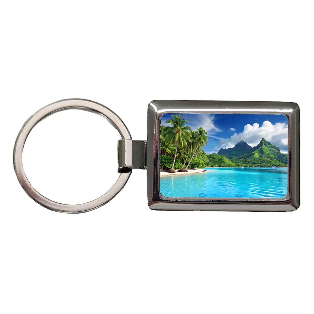 Bora Bora French Polynesia Beautiful Ocean Beach Rectangle Metal Keychain