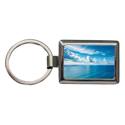 Clean View Just Sea Sky Ocean Rectangle Metal Keychain
