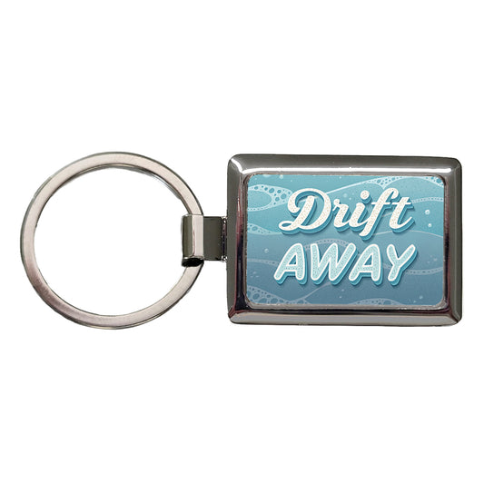 Drift Away Sea Foam Ocean Rectangle Metal Keychain